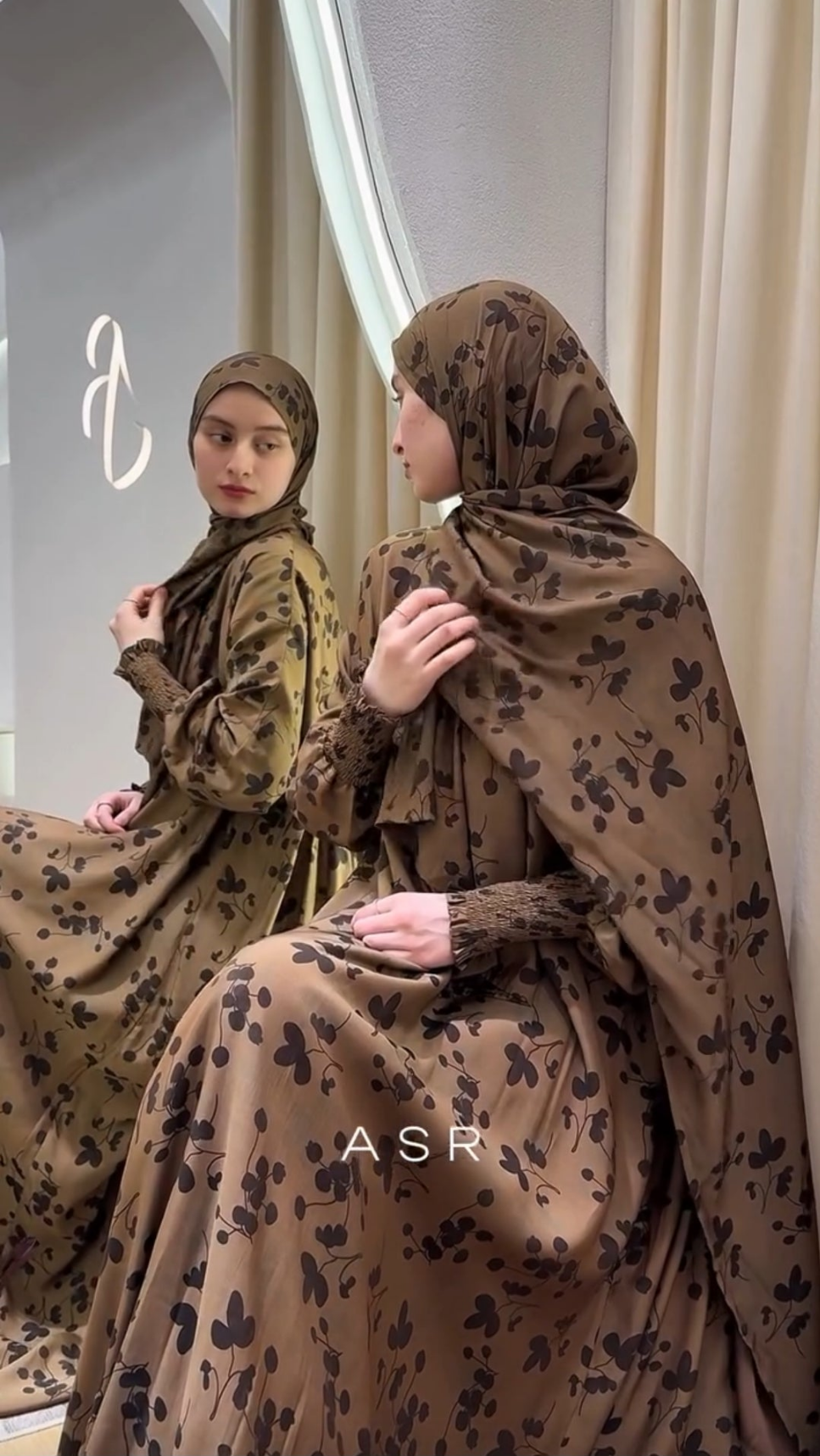 Cupro silky Abaya blommig fashion